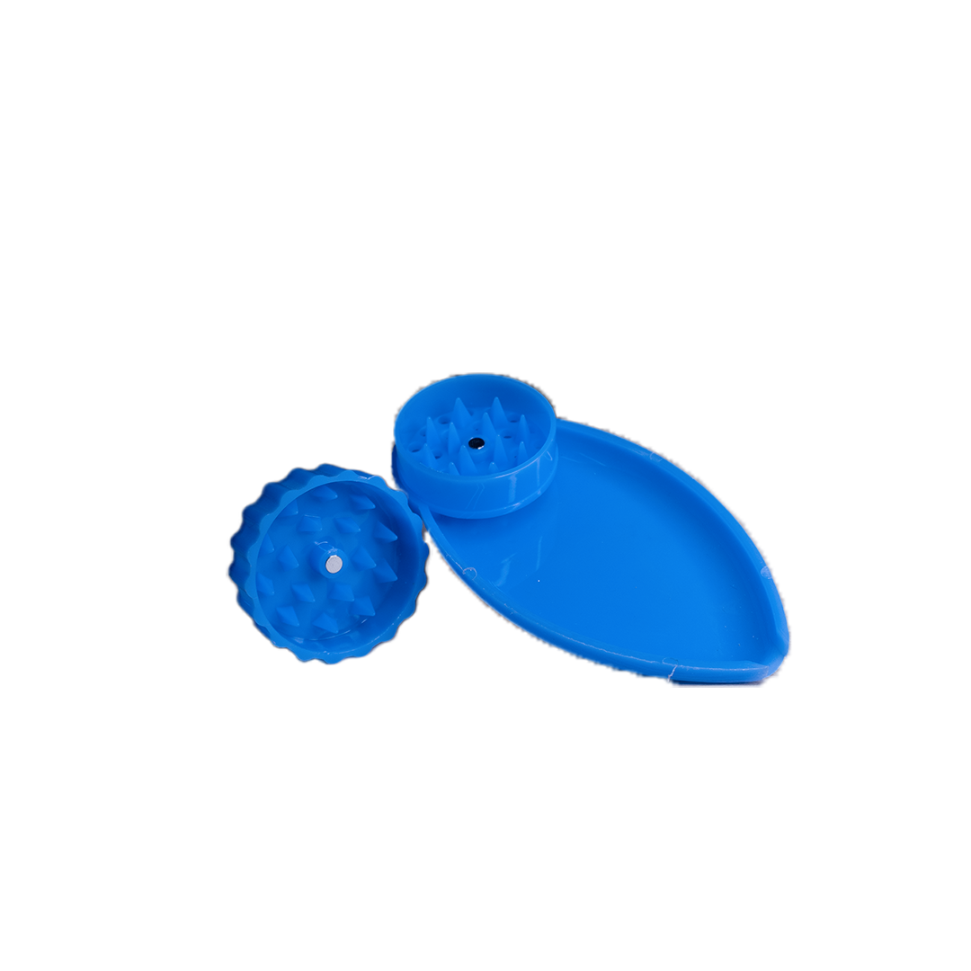 Grinder en plastique bleu avec réceptacle